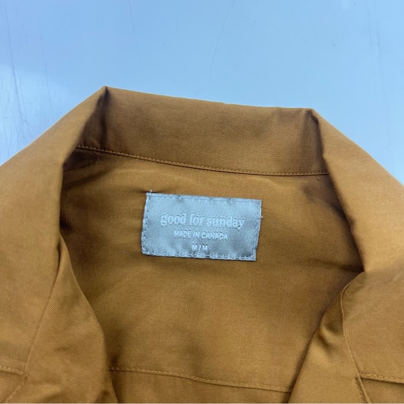 Good for Sunday women’s toffee Tencel Notch Collar Shirt M NWT slate blue L43-16 - Picture 5 of 7